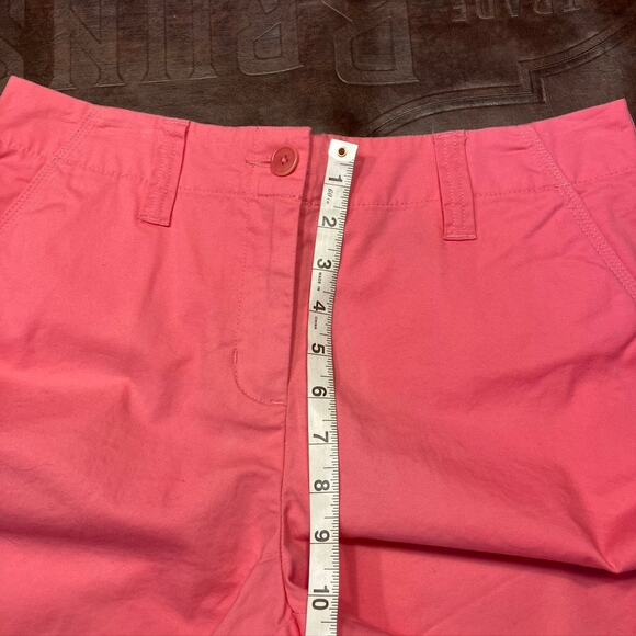 Talbots Stretch Chino Shorts Flat Front 6" Inseam Womens 10 Pink Golf Summer - Picture 13 of 14